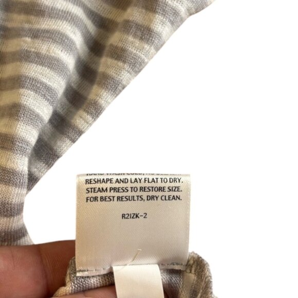 Eileen Fisher 100% Linen Jersey Striped Scoop Neck Box Top Size Med NWT - Picture 10 of 11